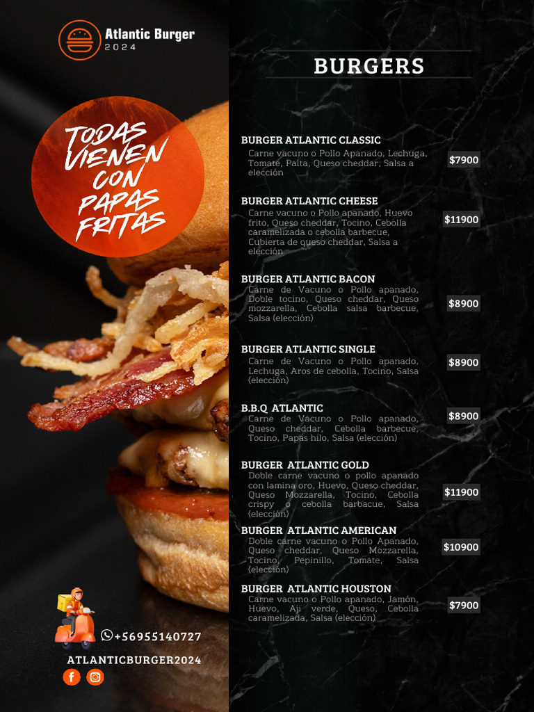Menu Burger 2908 | PDF | Tocino | Hamburguesas