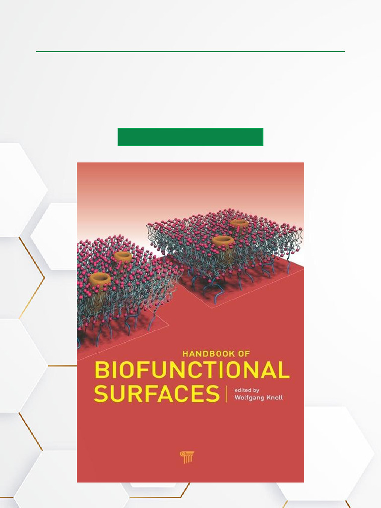 Handbook of Biofunctional Surfaces, 1st Edition Complete Chapter ...