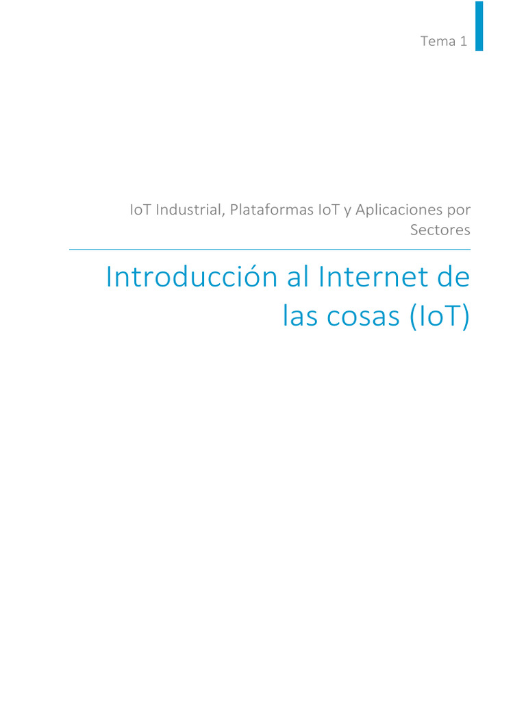 Tema-Introducción Al Internet de Las Cosas (IoT) | PDF | Internet de ...