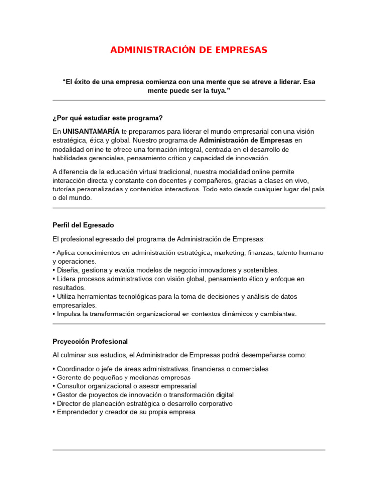 Estudia Administración de Empresas Online | PDF | Business | Economias