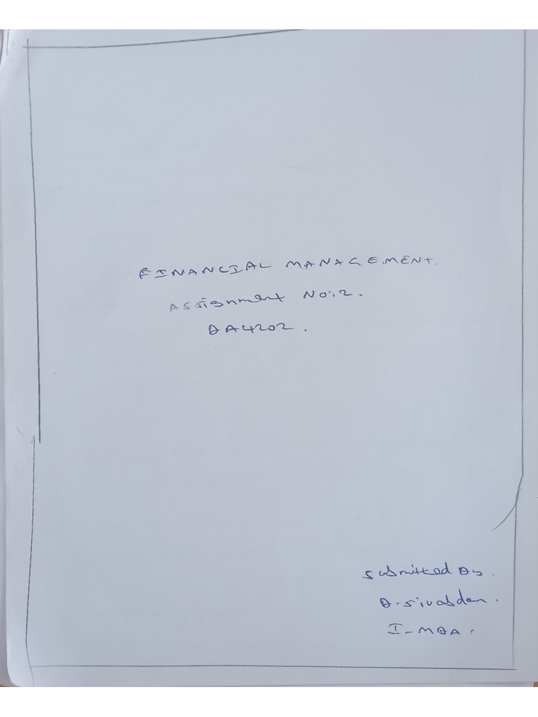 FM Assignment No 2 Sivabalan B | PDF