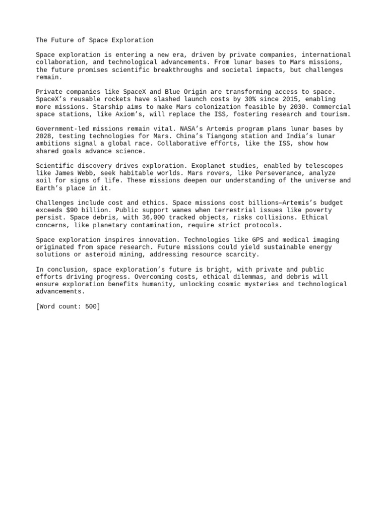 Future Trends In Space Exploration Pdf