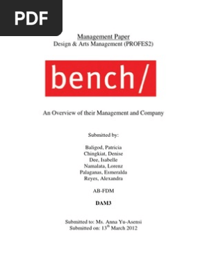 Profesfinalpaperbench Brand Fashion
