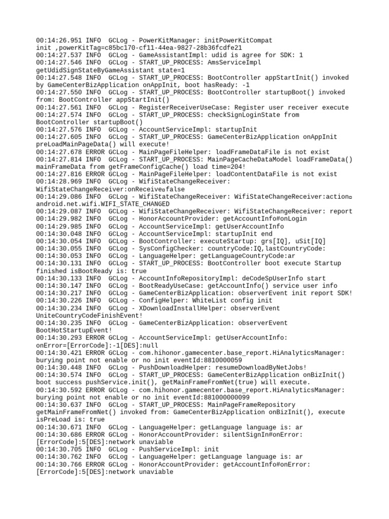 GameCenter Initialization Log Analysis | PDF | Computer Science ...