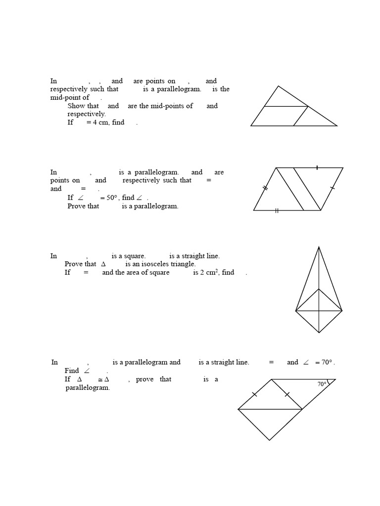 GHS Quadrilaterals Past Paper Questions | PDF | Euclid | Euclidean Geometry