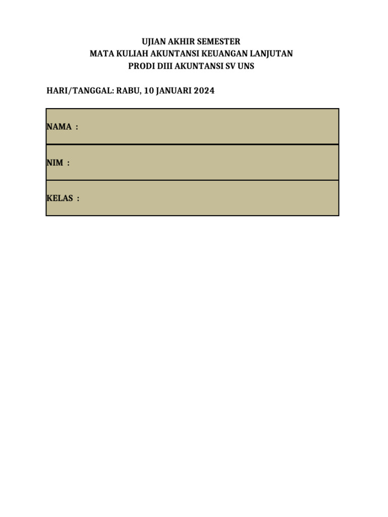 Lembar Jawab Uas | PDF