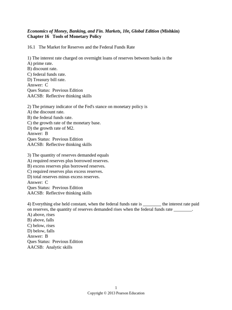Monetary Policy Tools and Federal Funds Rate | PDF | Federal Reserve ...