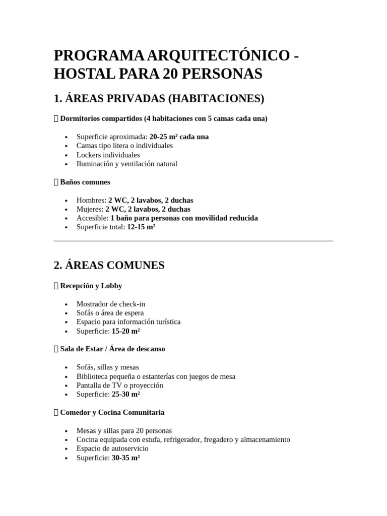 Programa Arquitectónico | PDF