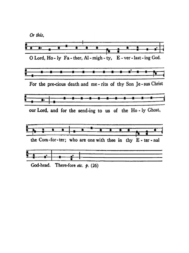 Trinity Proper Preface Chant 1928 BCP | PDF