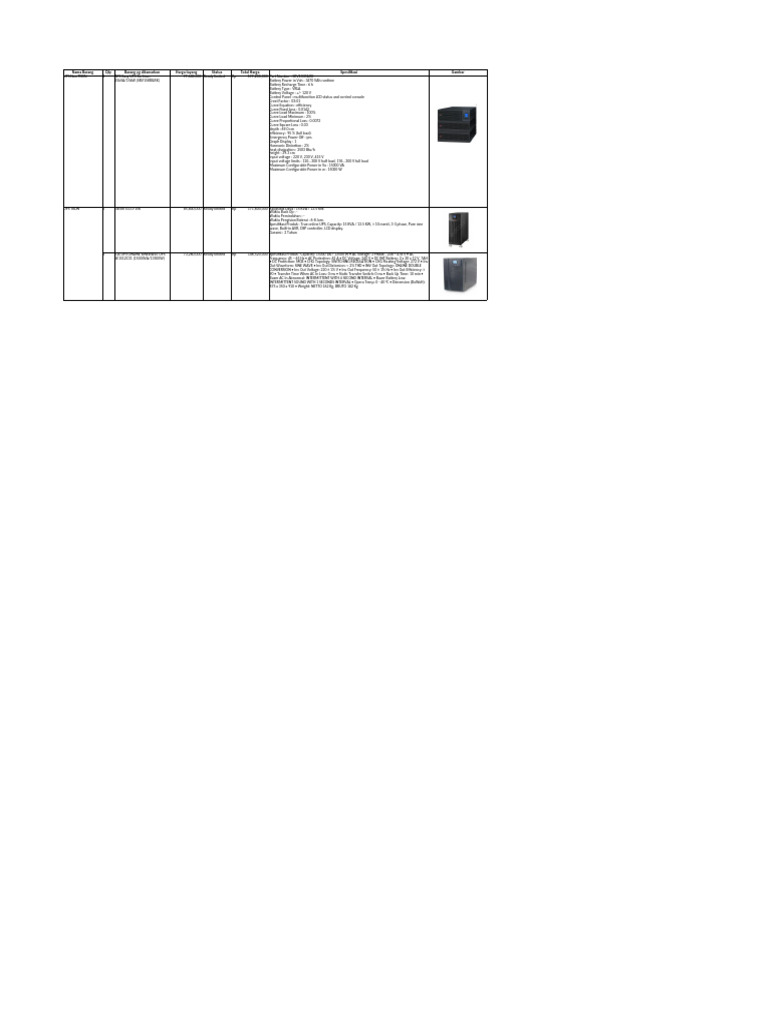 UPS Specifications and Pricing Details | PDF | Alternating Current ...