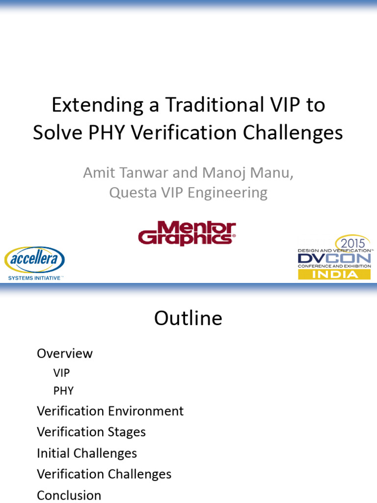 PHY Verification Challenges with VIP | PDF | Physical Layer Protocols ...