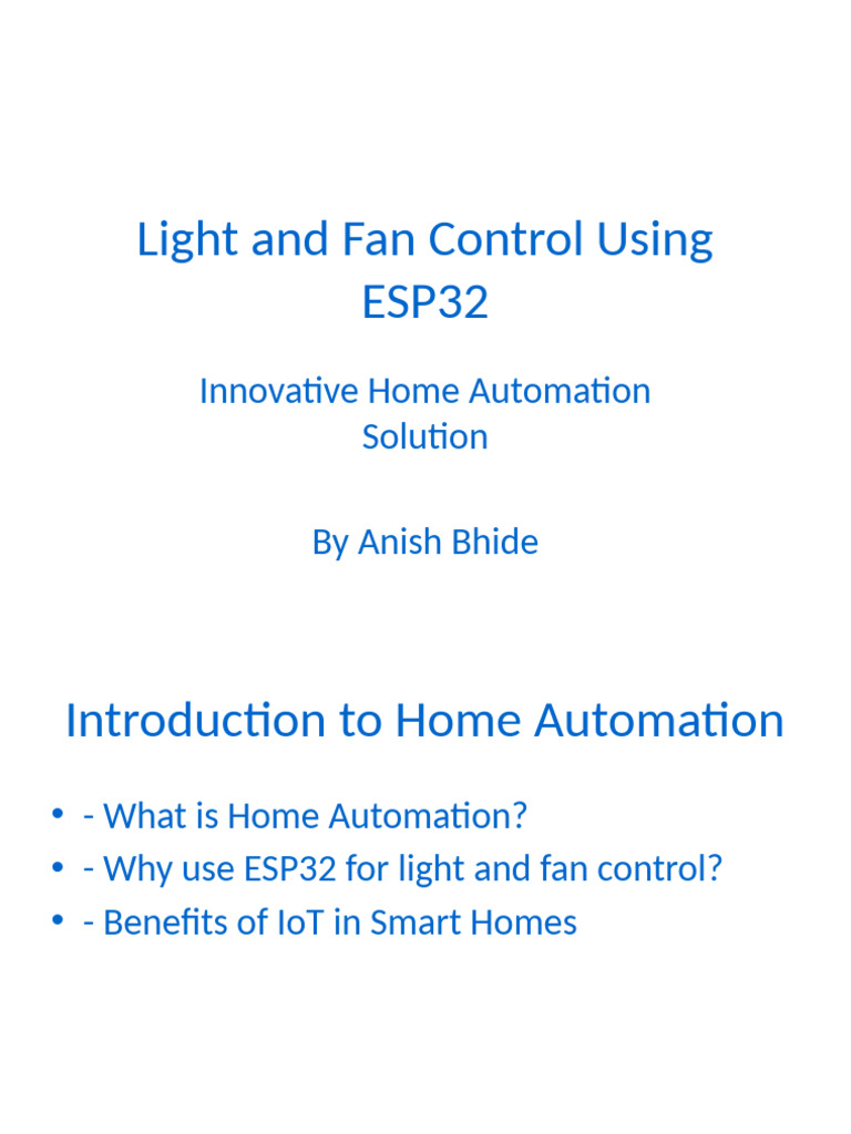ESP32 Light and Fan Control Guide | PDF