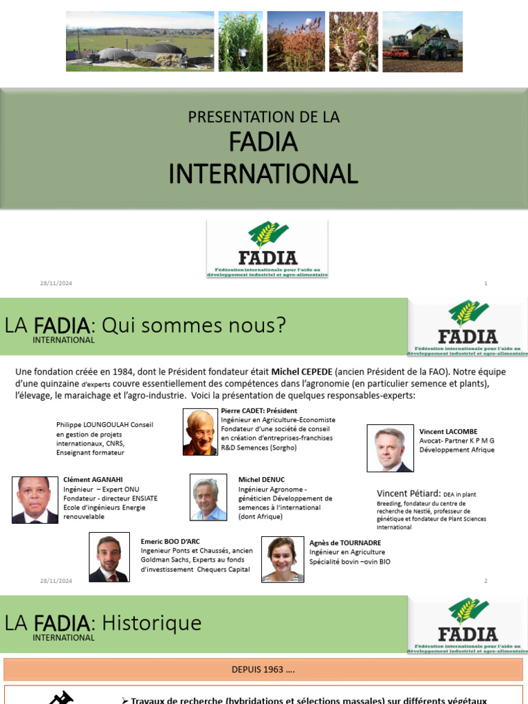 FADIA : Innovations pour l'Afrique | PDF | Agriculture | Plantation