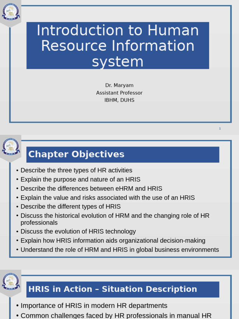 Session 01 HRIS | PDF | Human Resource Management | Human Resources