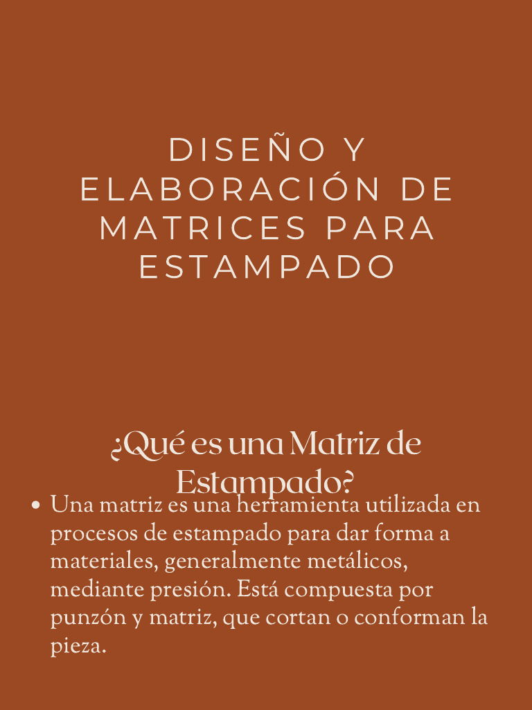 Diseño de Matrices para Estampado | PDF