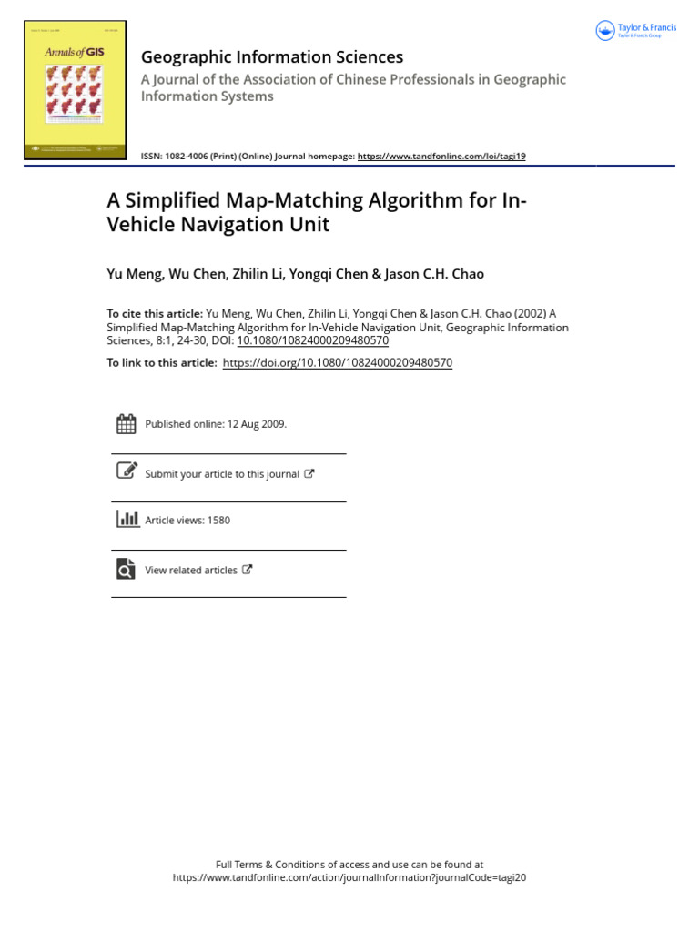 A Simplified Map-Matching Algorithm For In-Vehicle Navigation Unit ...