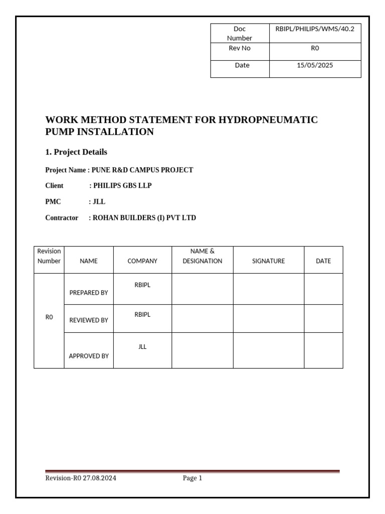 Hydro Pneumatic Pump Installation Guide | PDF | Pump | Pipe (Fluid ...