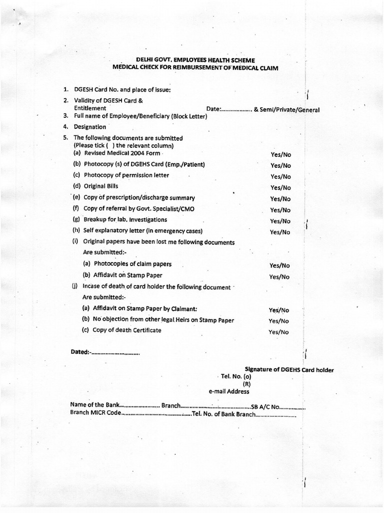 Medical Reimbursement Form - 0001 | PDF