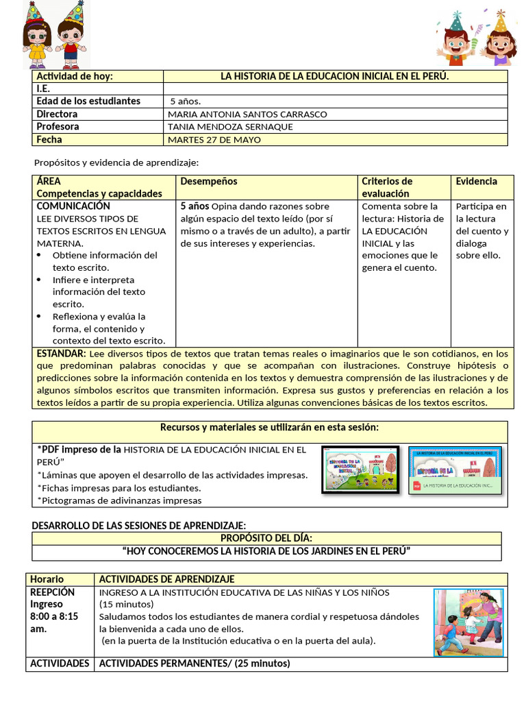 Historia de la Educación Inicial en Perú | PDF | Educación de la ...