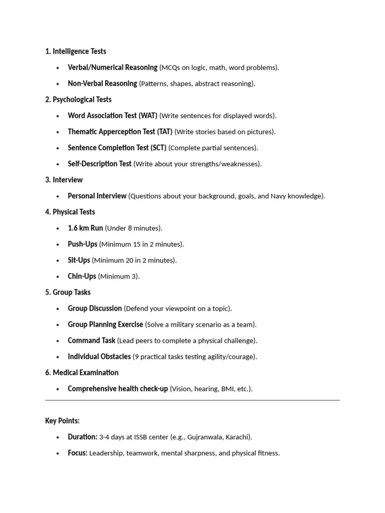 ISSB Test Preparation Guide | PDF