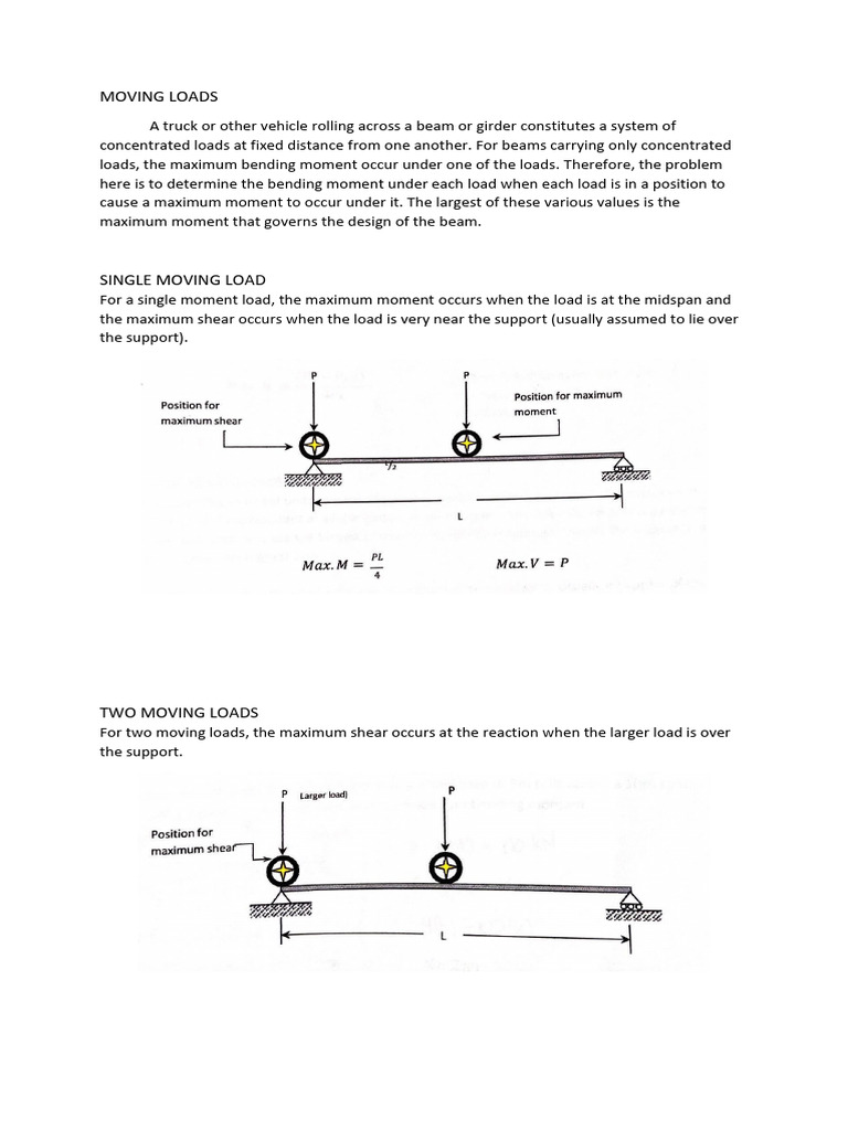 Moving Loads: Bending Moment Analysis | PDF