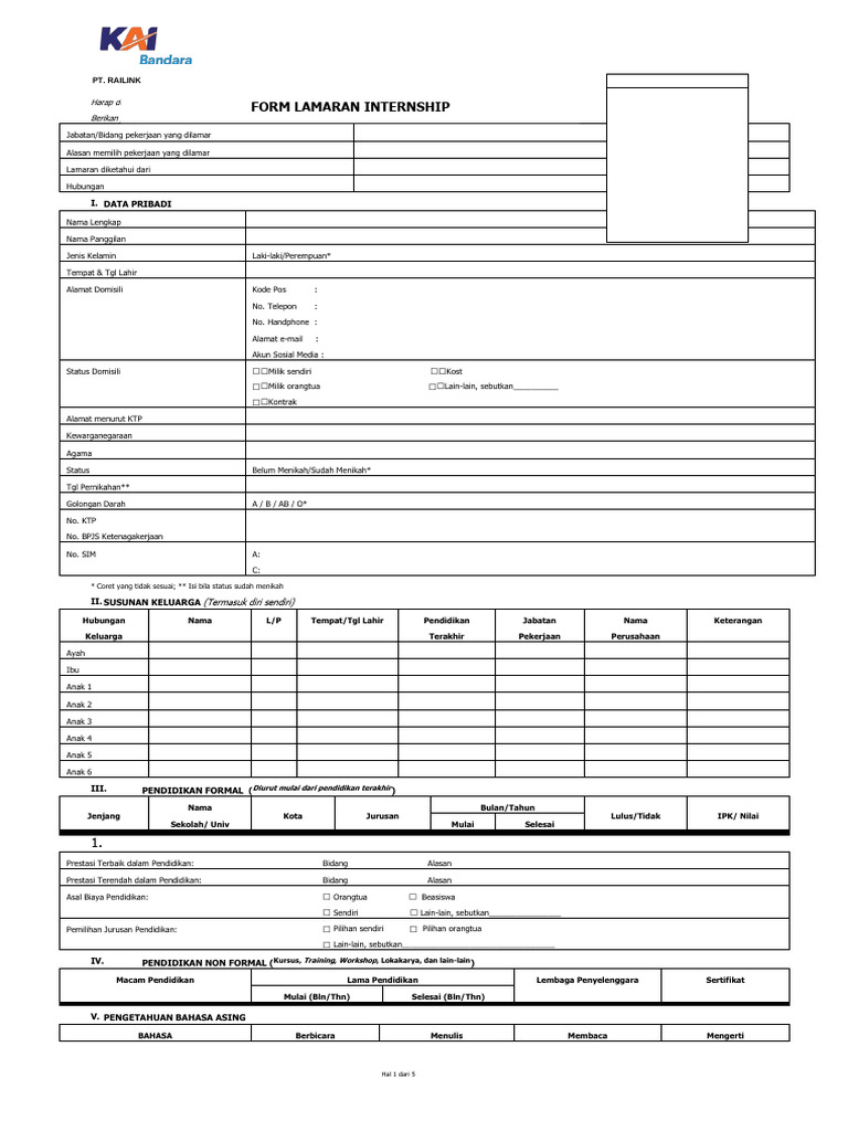Form Crs.12 - Lamaran Kerja Internship | PDF