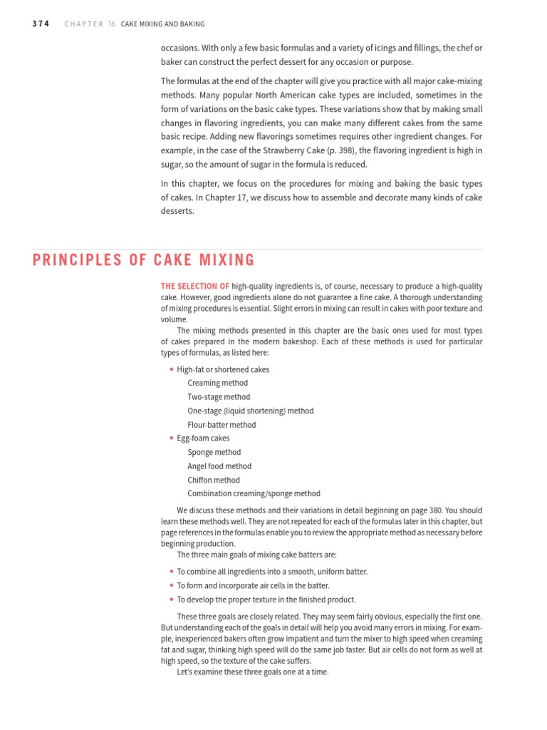 Cake Mixing Techniques and Principles | PDF | Cakes | Butter