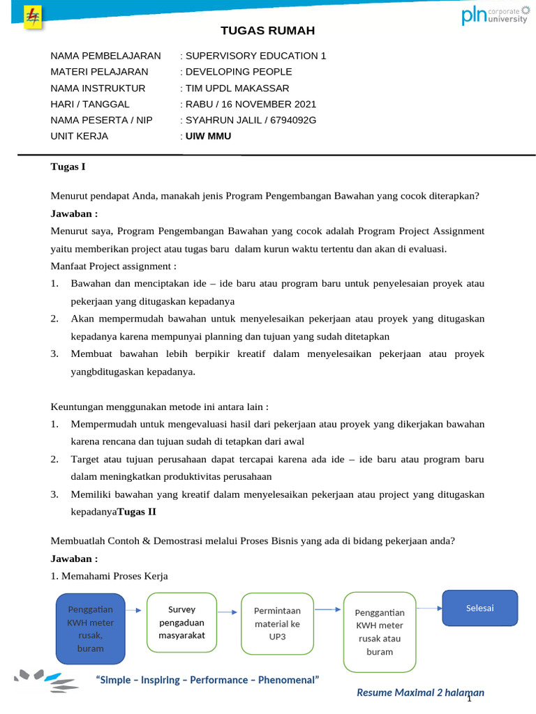 Contoh Home Work Developing People Syahrun Jalil | PDF