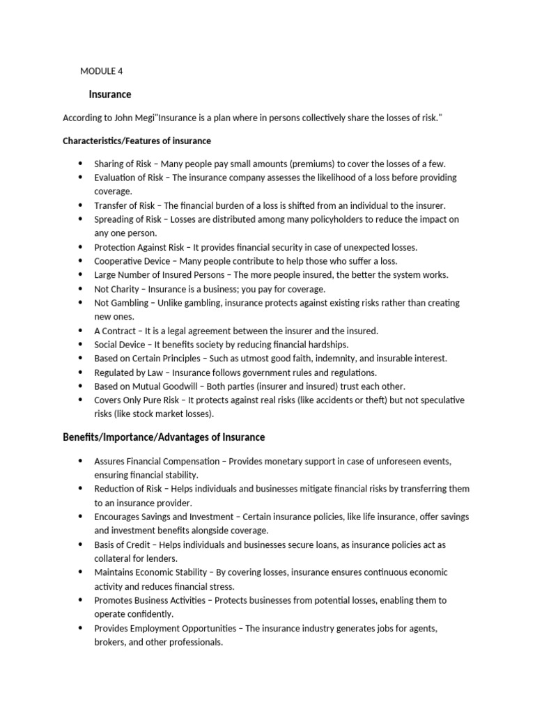 Understanding Insurance: Key Features & Benefits | PDF | Insurance ...