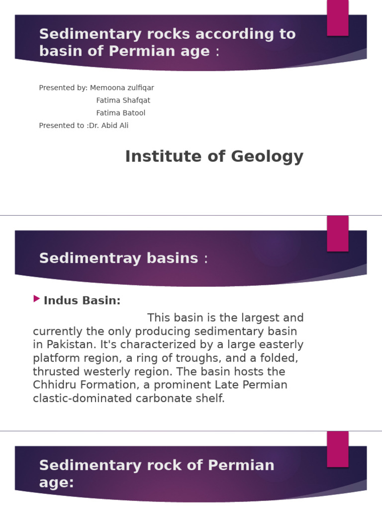 Permian Age Sedimentary Rocks in Pakistan | PDF | Geological Formation ...