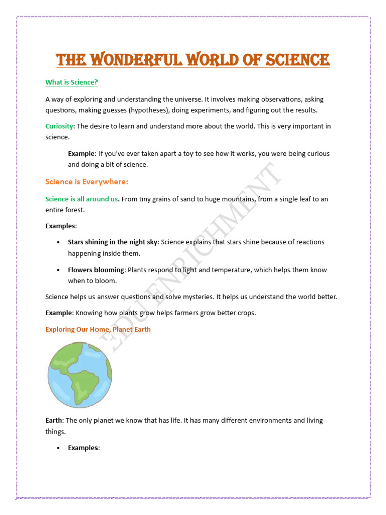 Class 6 Science: Exploring the World | PDF | Water | Plants
