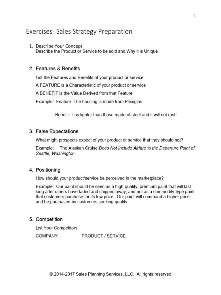 Sales Strategy Preparation Guide | PDF | Marketing | Human Communication