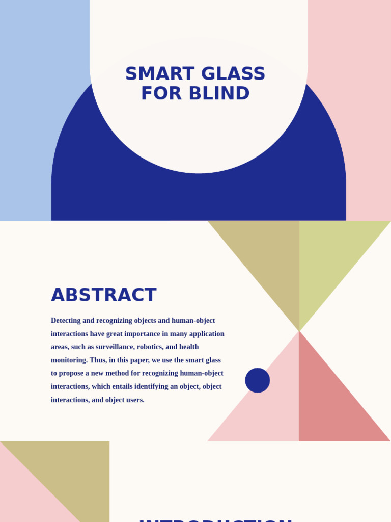Smart Glasses for Blind Navigation | PDF | Sensor | Wearable Technology