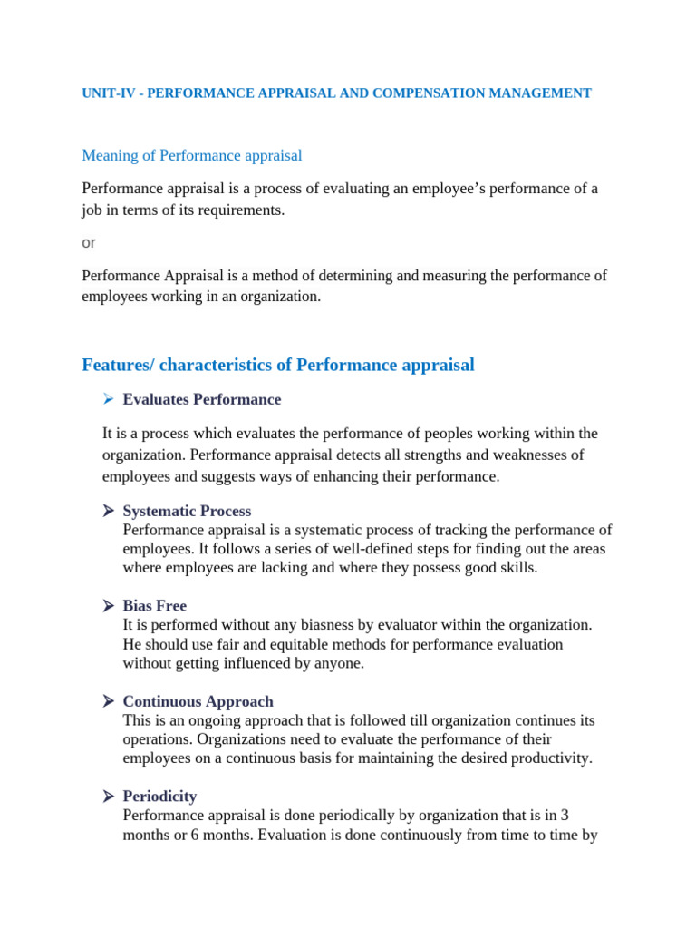 Performance Appraisal Overview and Methods | PDF | Performance ...