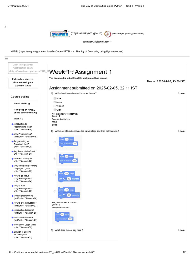 Py - Quiz Assignment Week (01-06) | PDF | Control Flow | Data Type