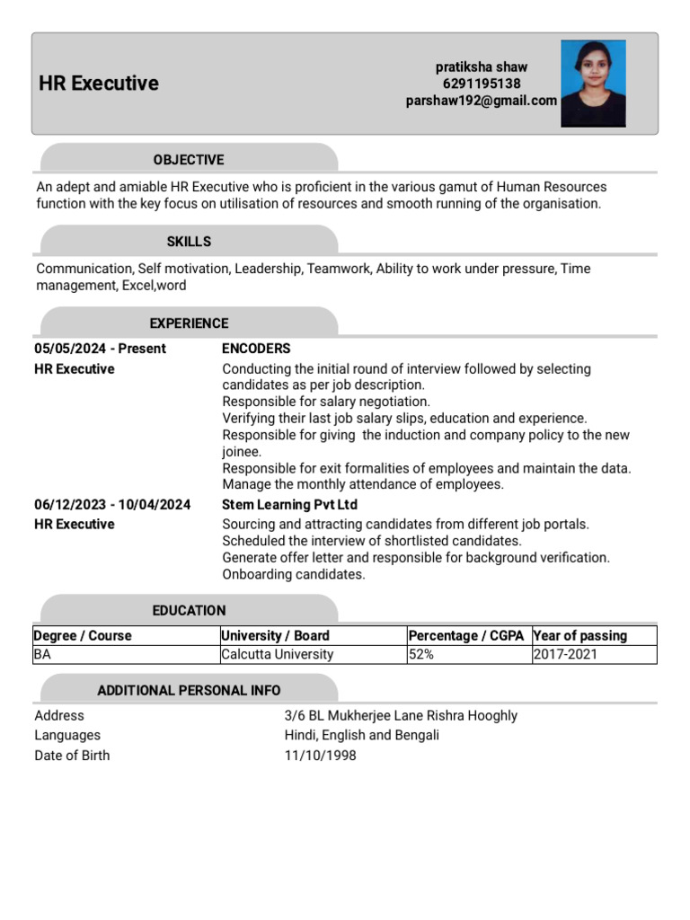 HR Executive | PDF