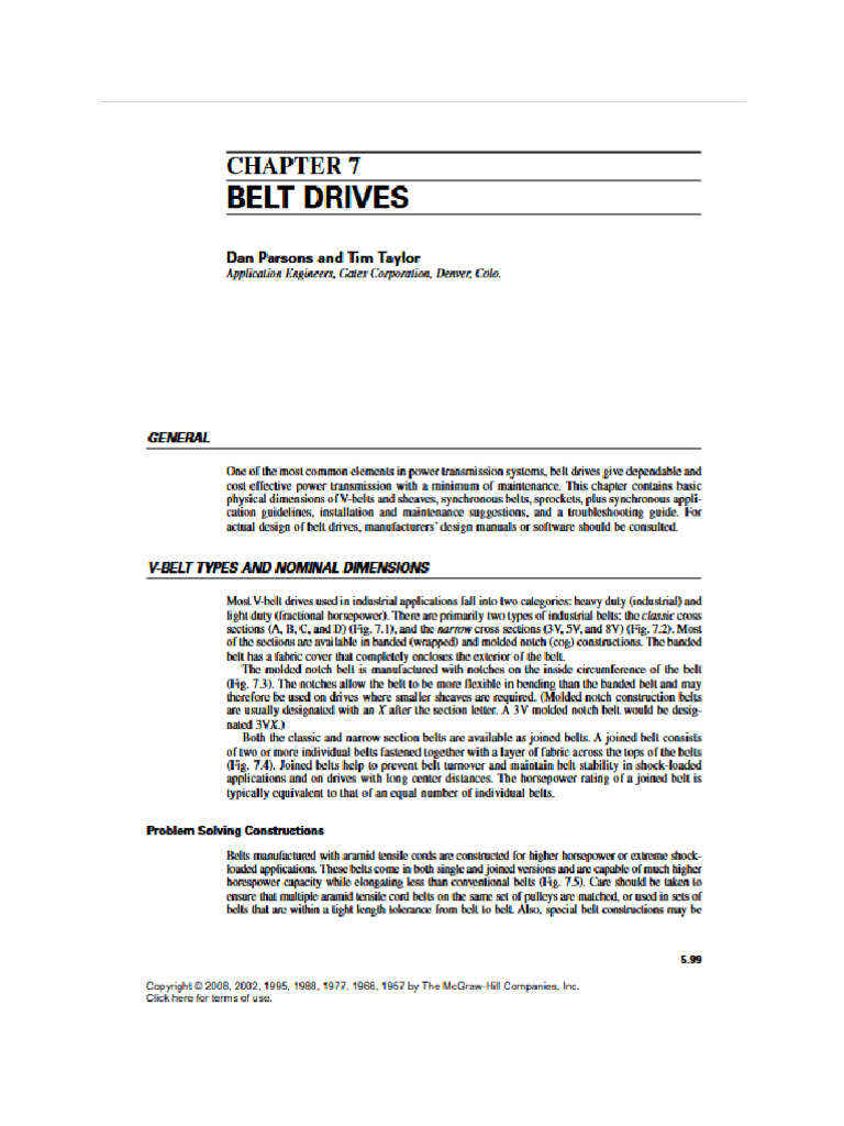 Belt Drive and Mechanical Speed Drive | PDF