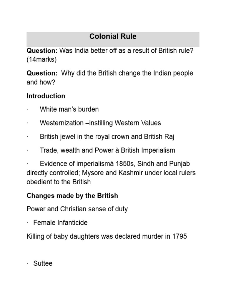 Colonial Rule | PDF