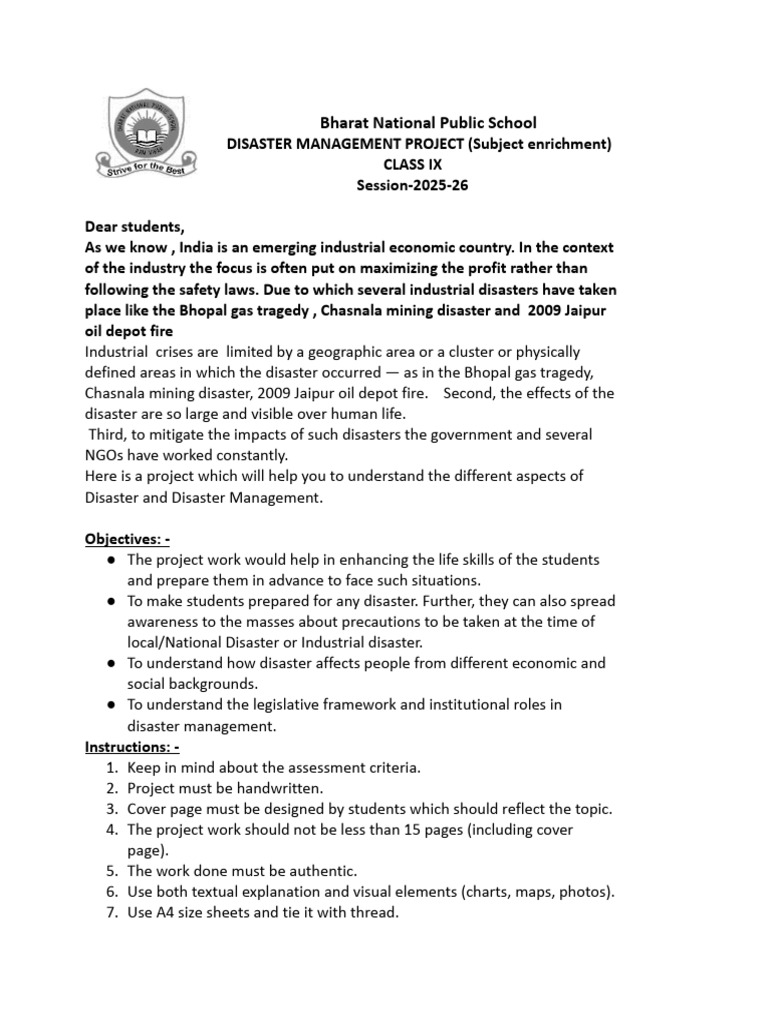 Disaster Management Project Overview | PDF | Emergency Management