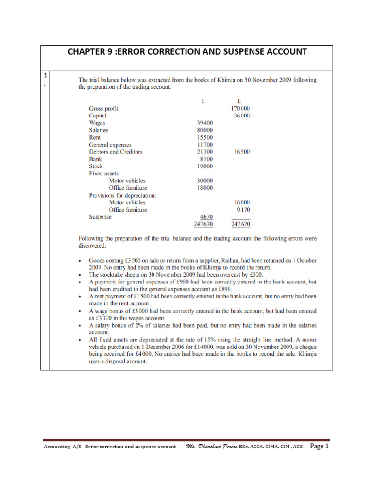 Error Correction And Suspense Account Pdf