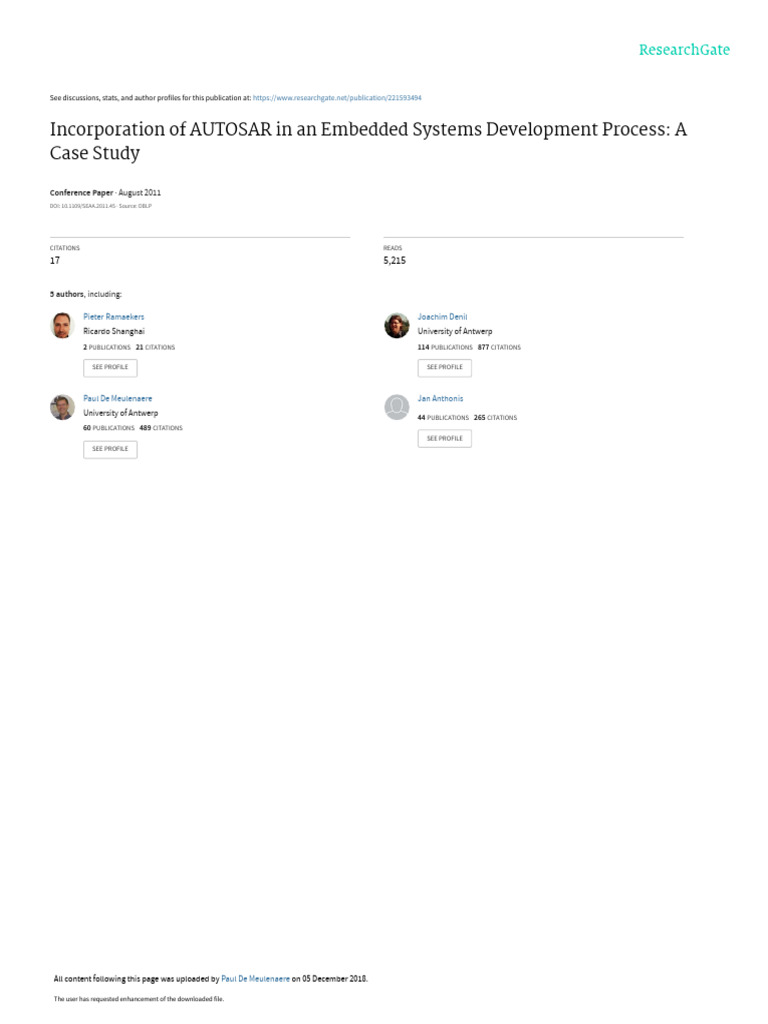 AUTOSAR Integration in V-Model Process | PDF | Simulation | Computing