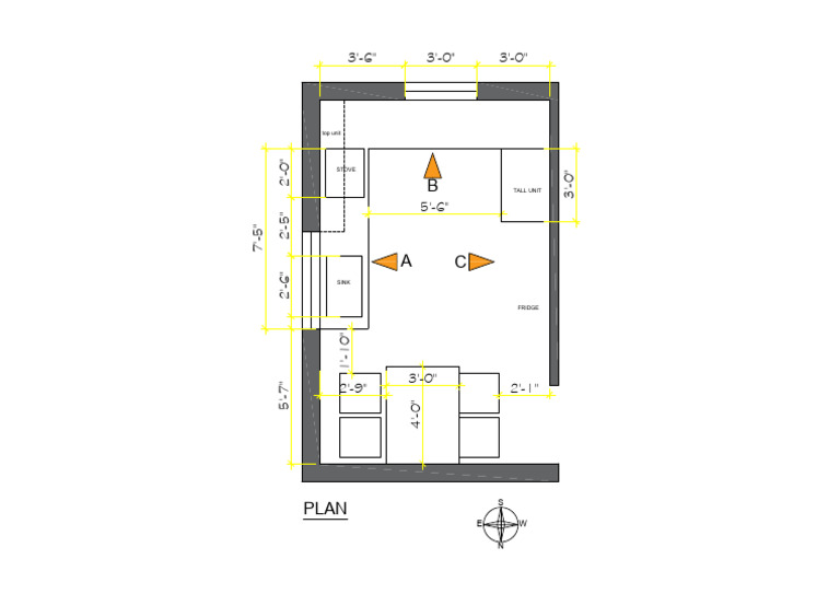 Kitchen Layout Dimensions Plan | PDF
