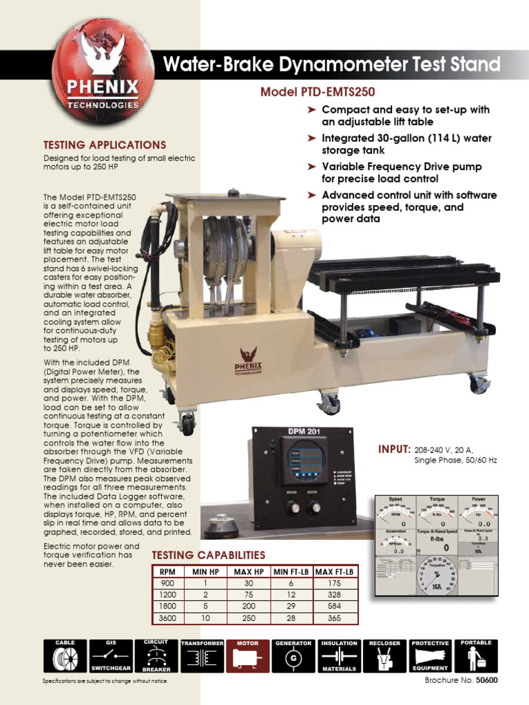 Electric Motor Test Stand PTD-EMTS250 | PDF | Electrical Components ...
