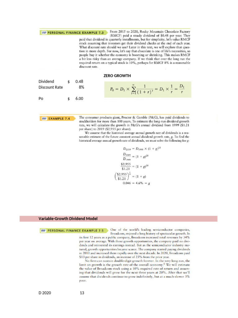 Dividend Discount Model Analysis | PDF | Discounted Cash Flow ...