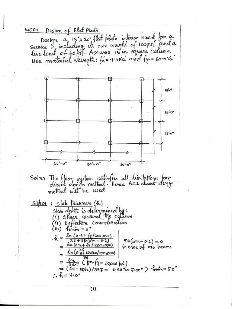 Design of Flat Plate Extra | PDF