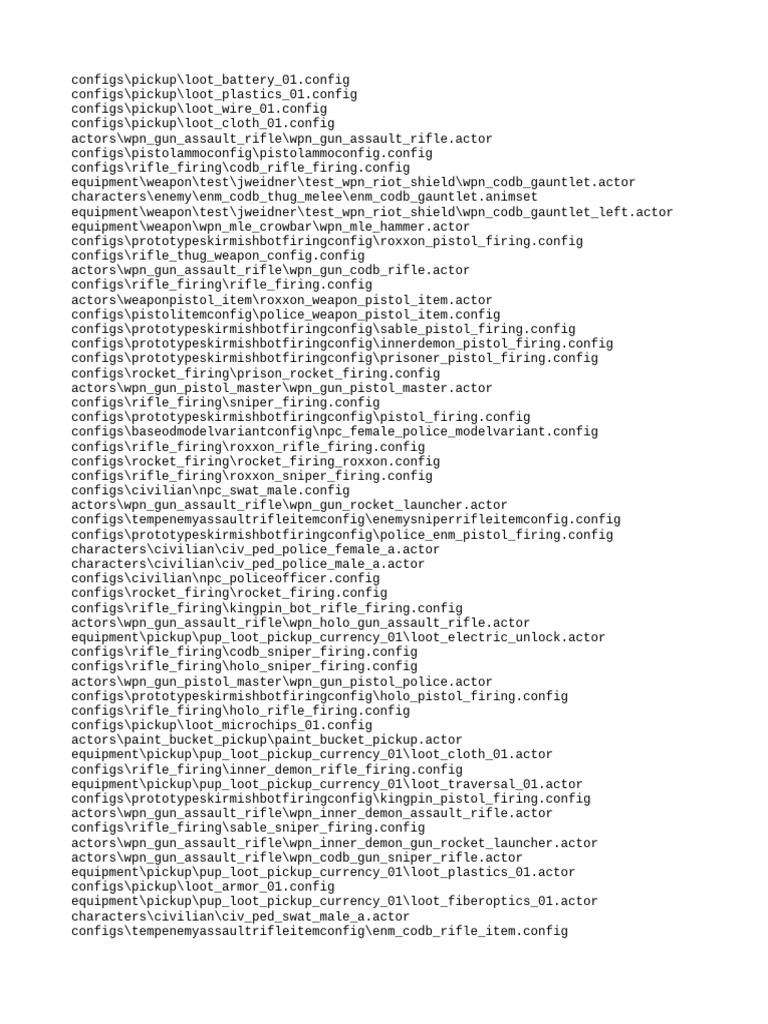 Game Configurations and Actor Files | PDF