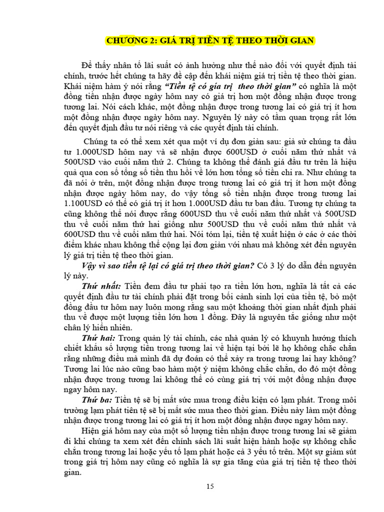 Bai Doc Gia Tri Cua Tien Theo Thoi Gian | PDF