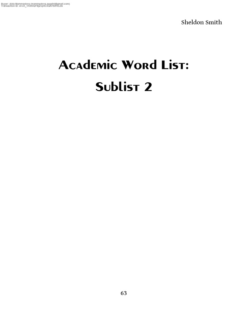 Academic Word List: Sublist 2 Definitions | PDF | Verb | Word