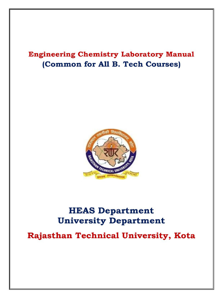 Engineering Chemistry Experiments Lab Manual December 6 | PDF