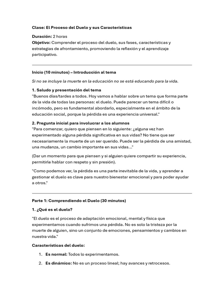 Proceso del Duelo: Fases y Estrategias | PDF | Dolor | Las emociones